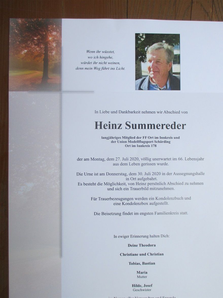Heinz, OE5UCL, war jahrzehntelang Mitglied im OV Schärding, ADL 508. Er wird uns abgehen !