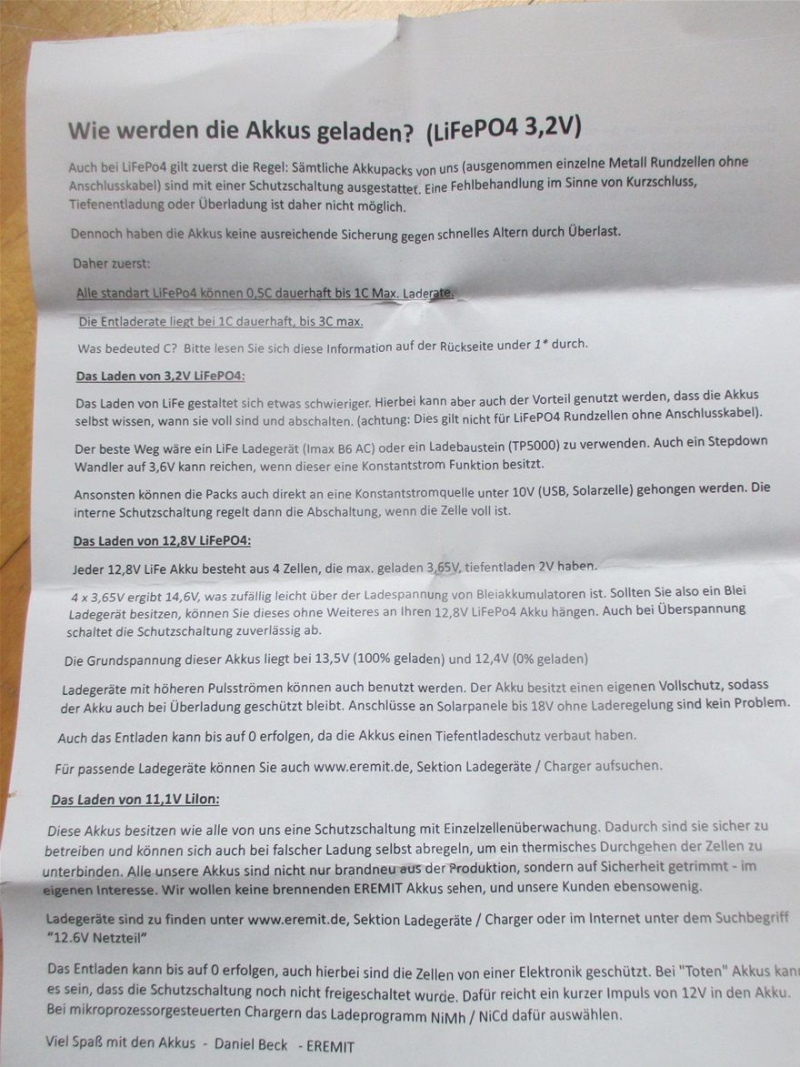 So sollte es sein: Akkus nicht nur verkaufen, sondern dazu nützliche Hinweise liefern !